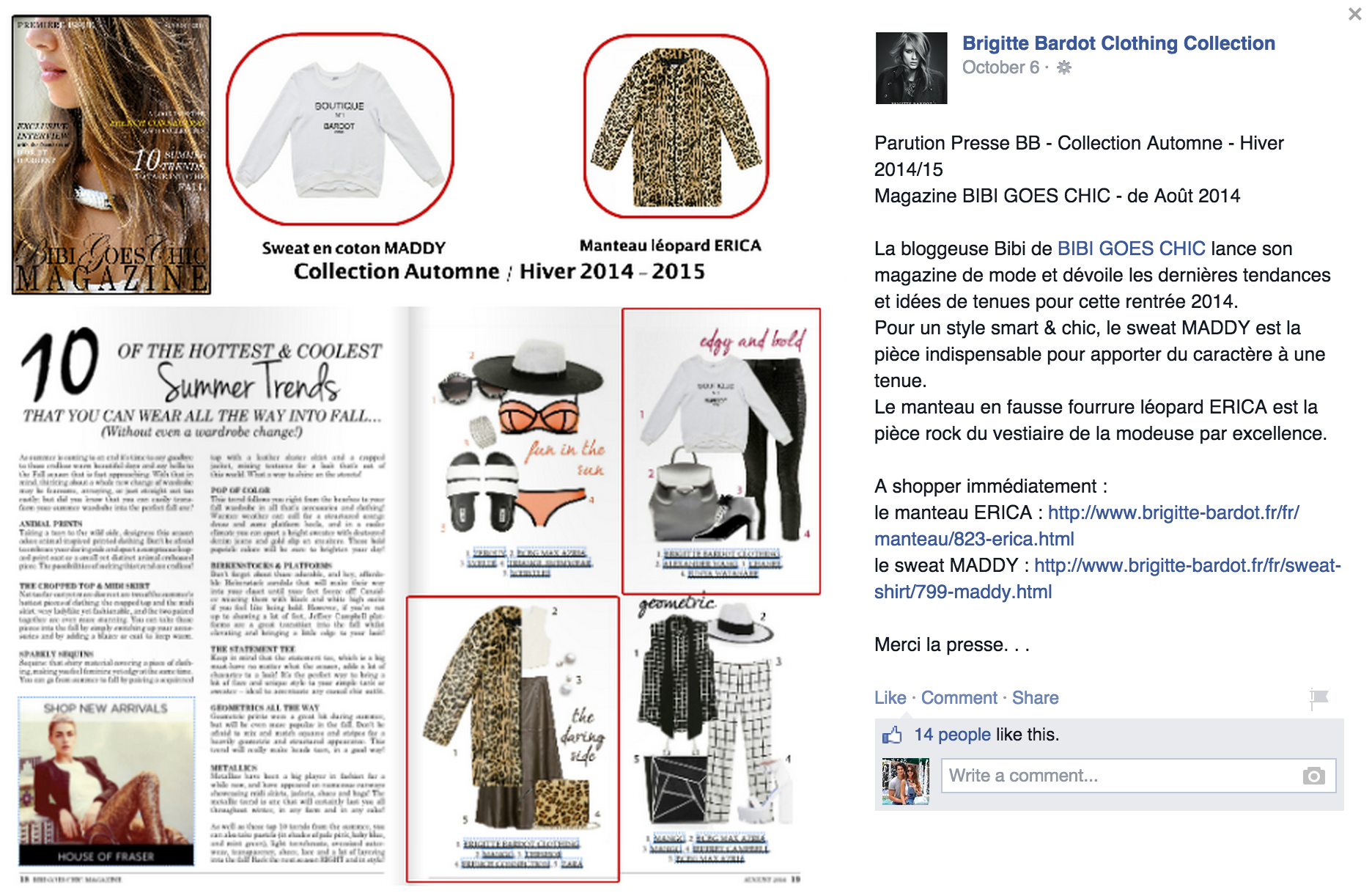 brigitte bardot clothing collection facebook