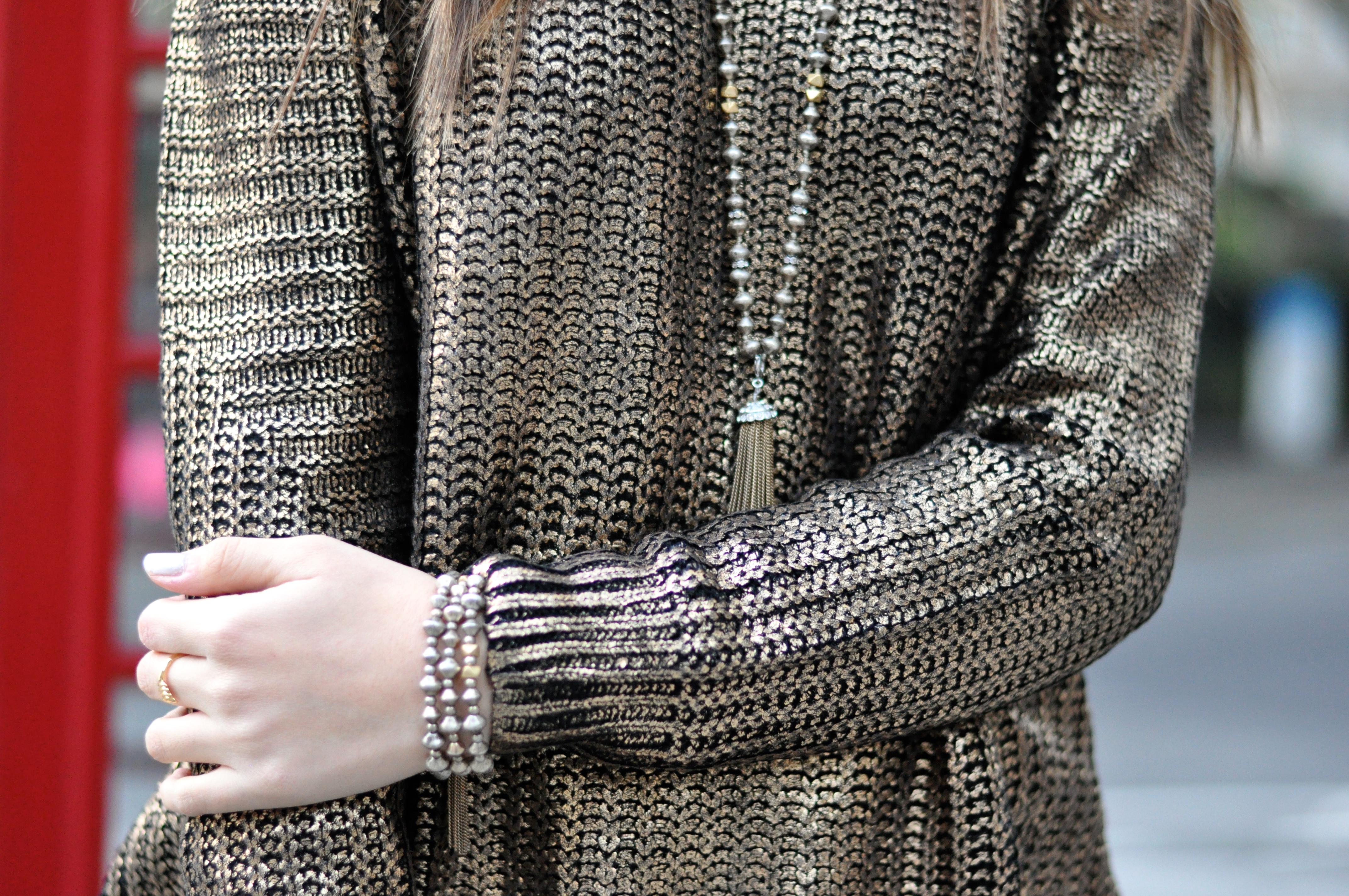 gold sweater