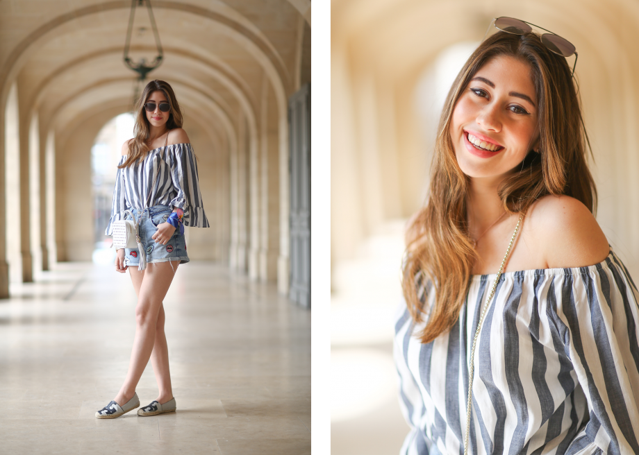how to style bardot off the shoulder top