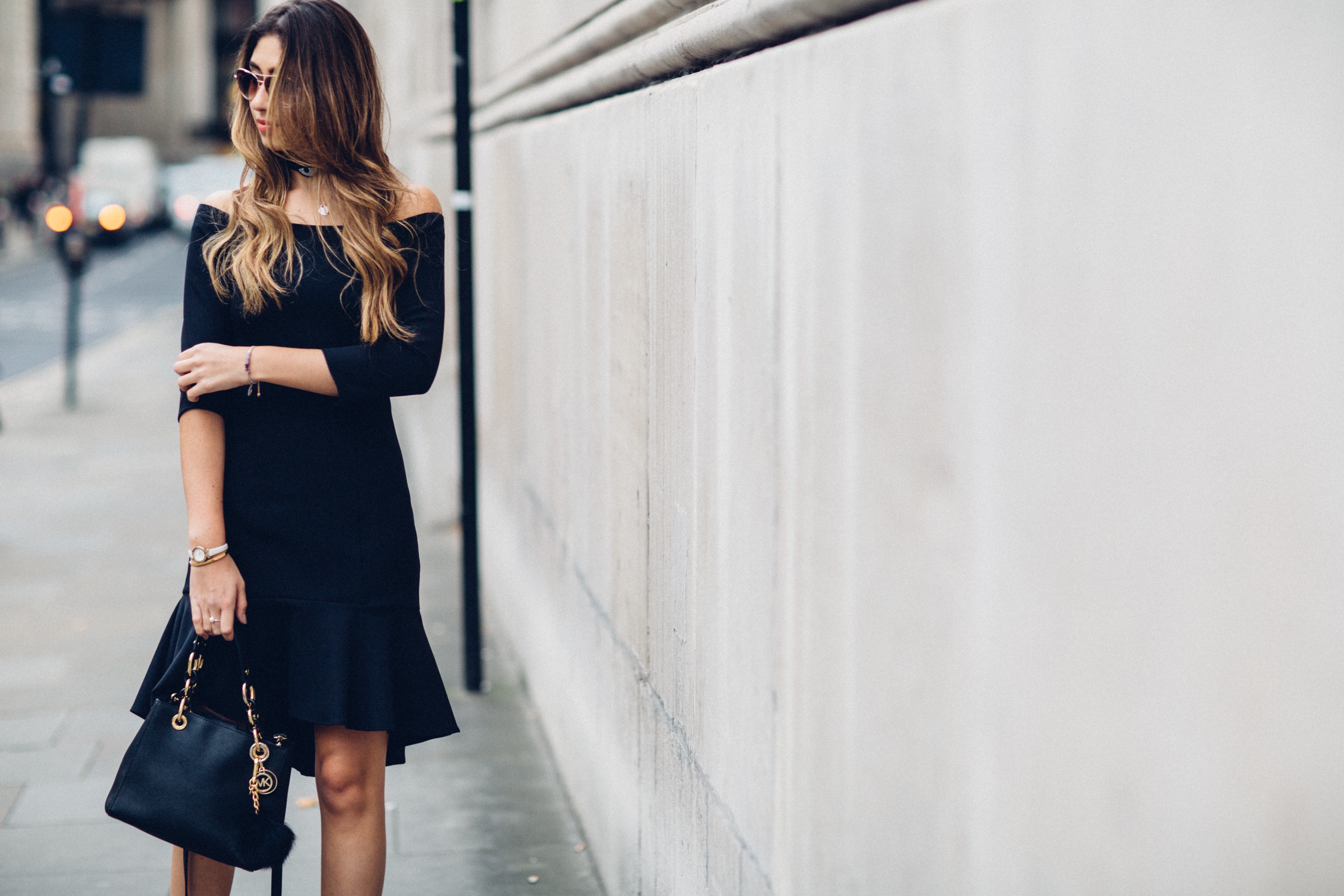 rhea mono coat and bardot dress coast