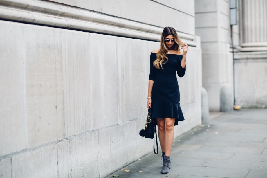 rhea mono coat and bardot dress coast