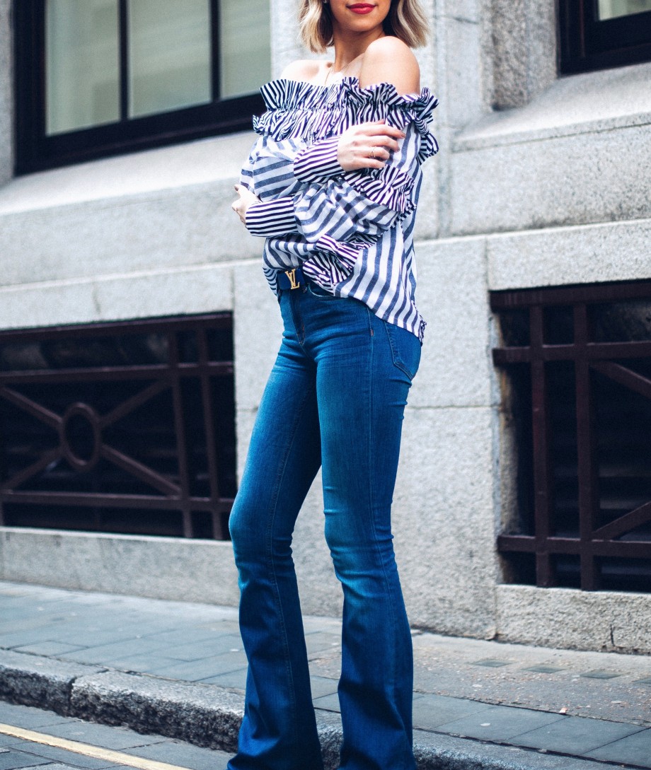 STRIPED OFF-THE-SHOULDER TOP | SPRING FASHION WITH SEINSIDE