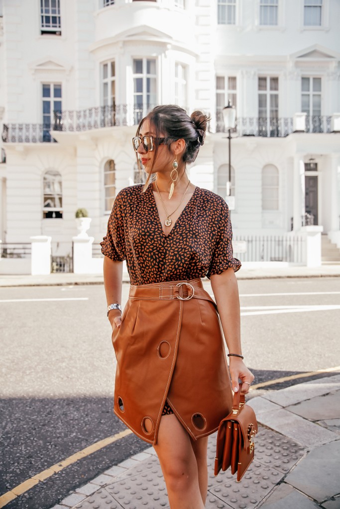 transitional summer fall dressing, moda operandi self portrait skirt and mango top