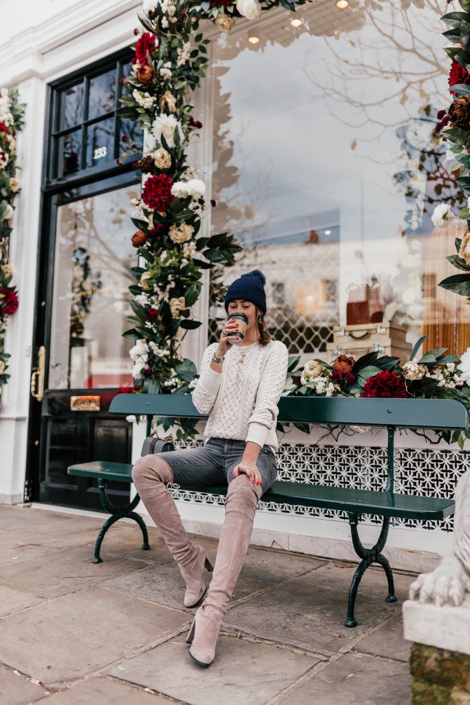 gap uk sweater and grey jeans