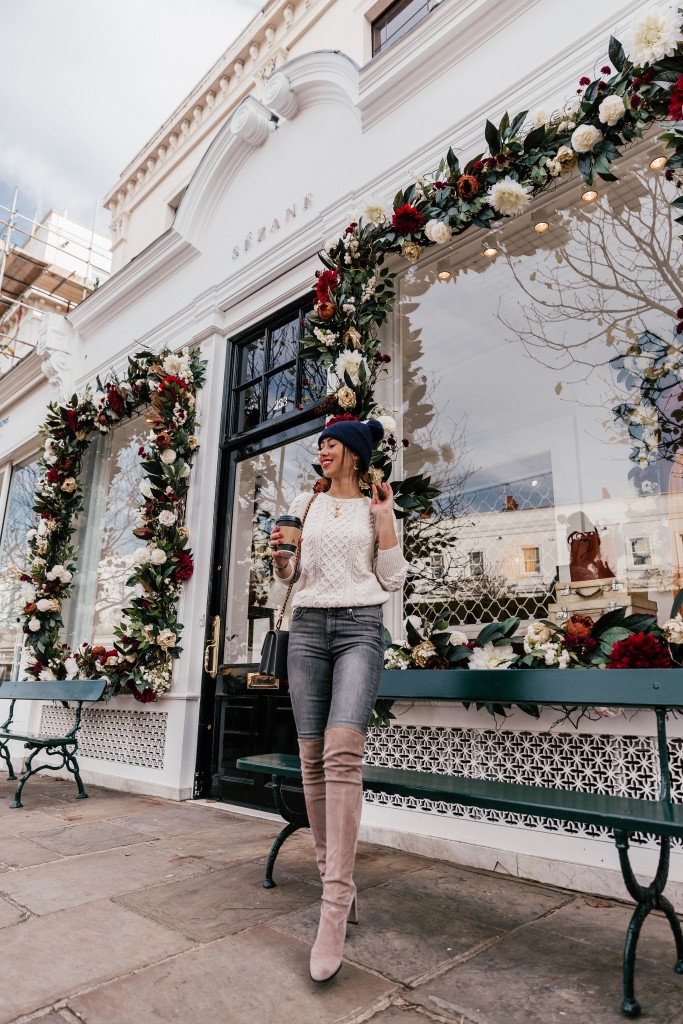 gap uk sweater and grey jeans