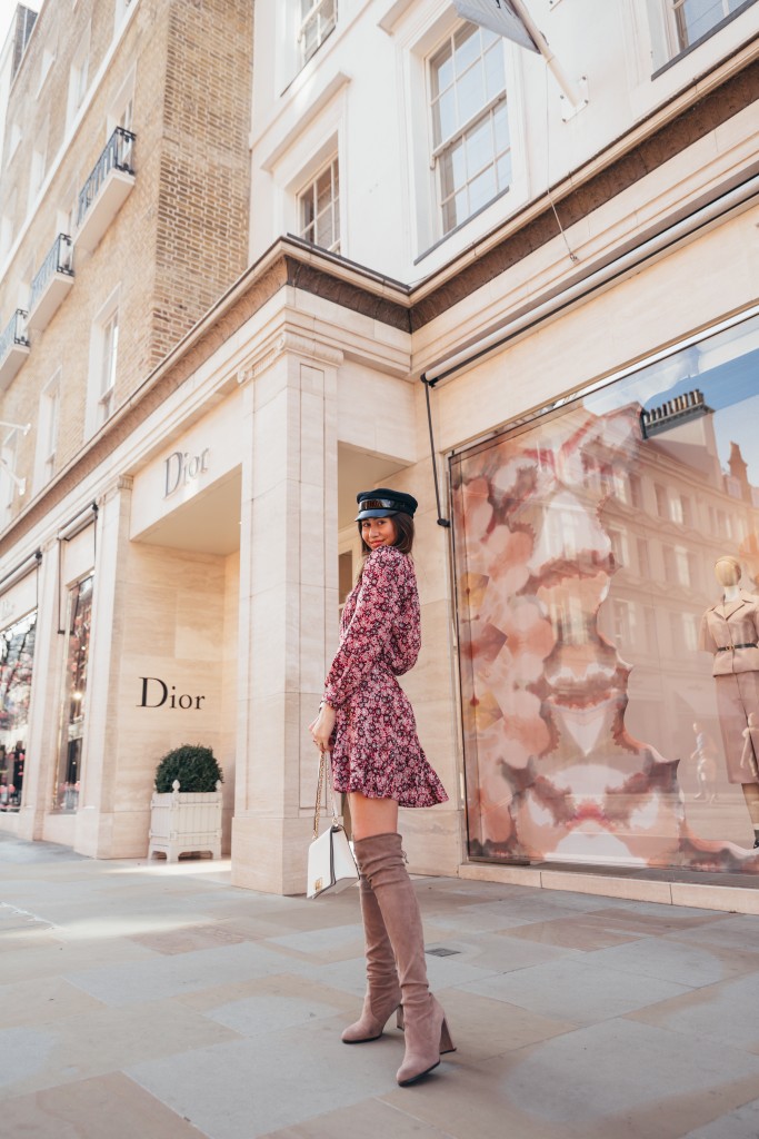 zara pink floral print dress