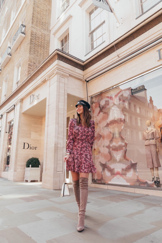 zara pink floral print dress