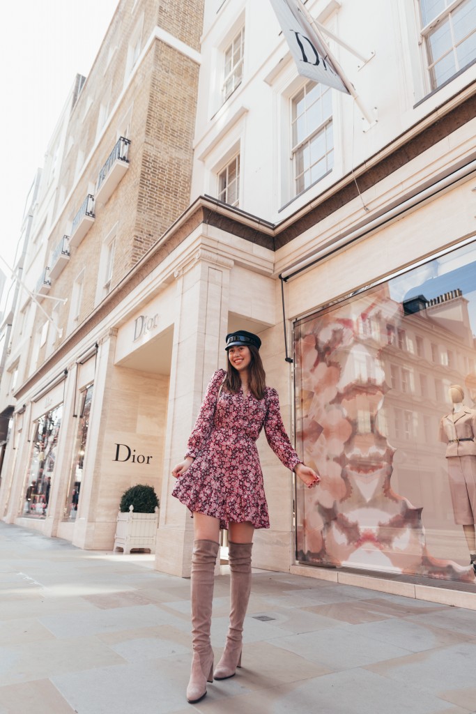 zara pink floral print dress