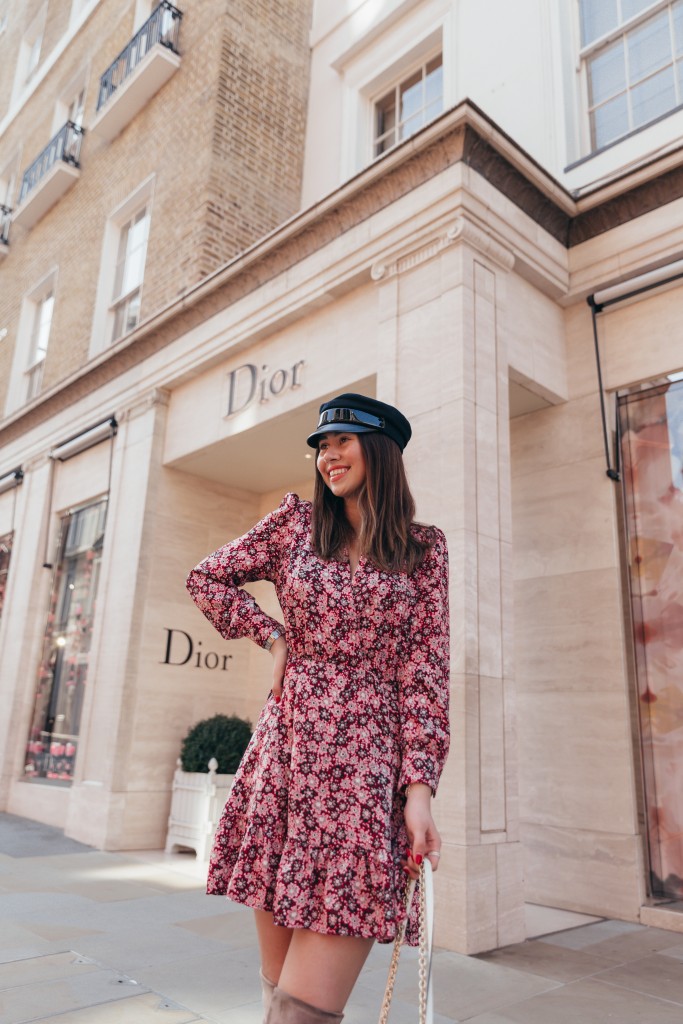 zara pink floral print dress