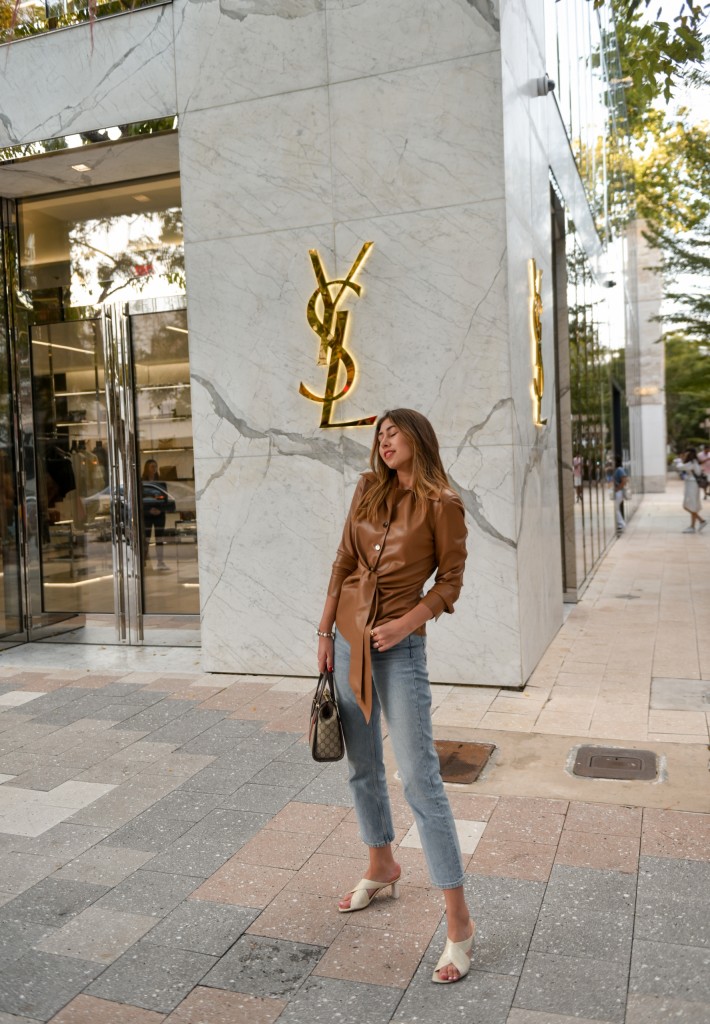 nanushka leather shirt farfetch