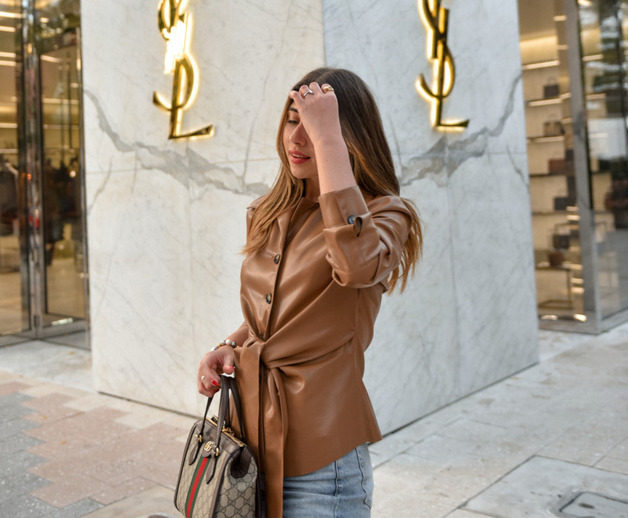 nanushka vegan leather shirt farfetch